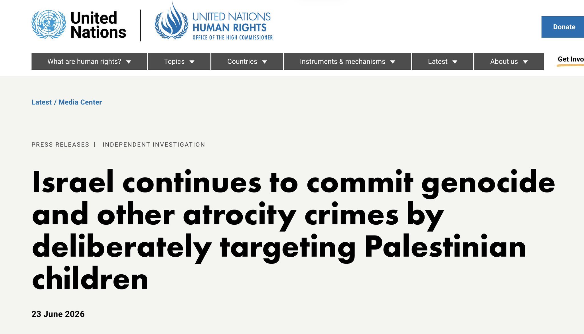 Post cites UN, ICJ, ICC in accusing Israel of genocide