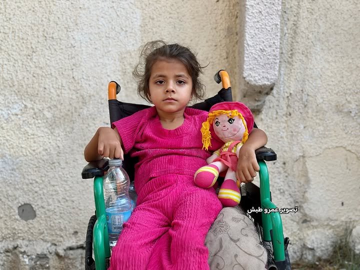 Five-year-old Reem Al-Sultan paralyzed by shrapnel in Gaza