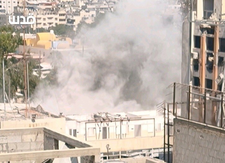 Aftermath of Israeli airstrike near Gaza City municipal park