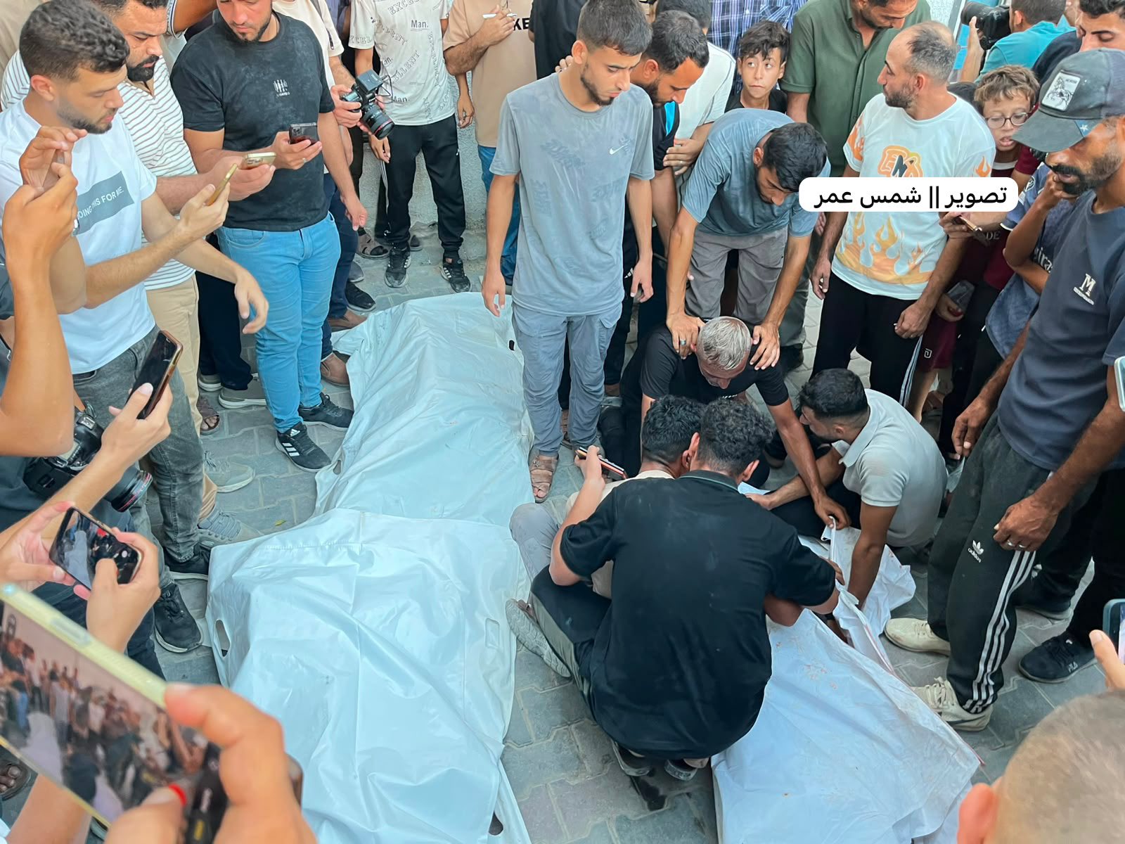 Two killed, seven injured in Israeli bombing near Abu Hussain School in Jabalia