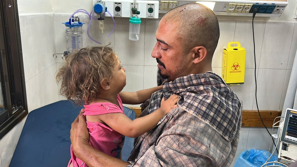 Father and daughter survive Israeli bombing of Khan Younis