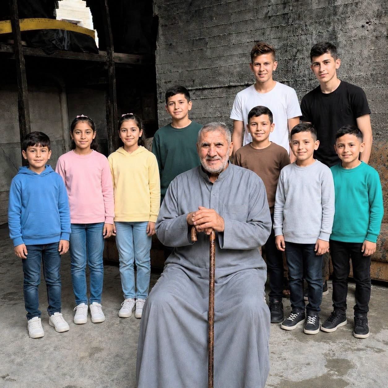 85-year-old Khalil Salem raises 21 grandchildren after Gaza airstrike killed 80 relatives