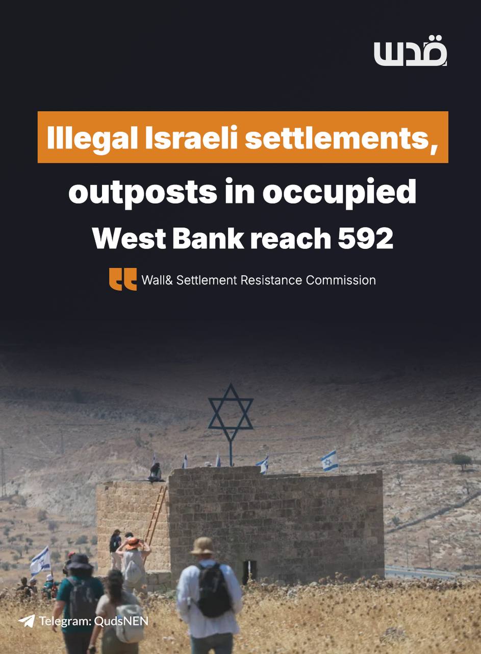 West Bank has 592 Israeli settlements, 780,000 settlers