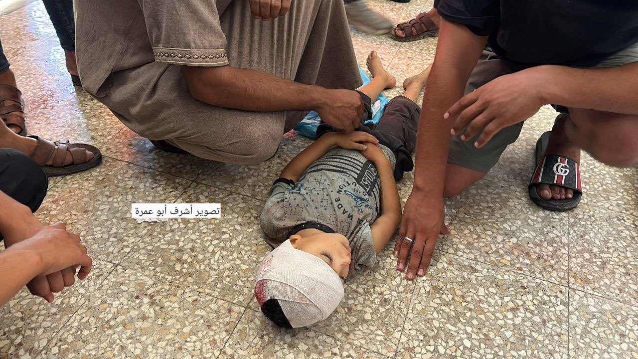 Body of child Muhammad Abdel Salam Hassan Taha at Al-Aqsa Martyrs Hospital