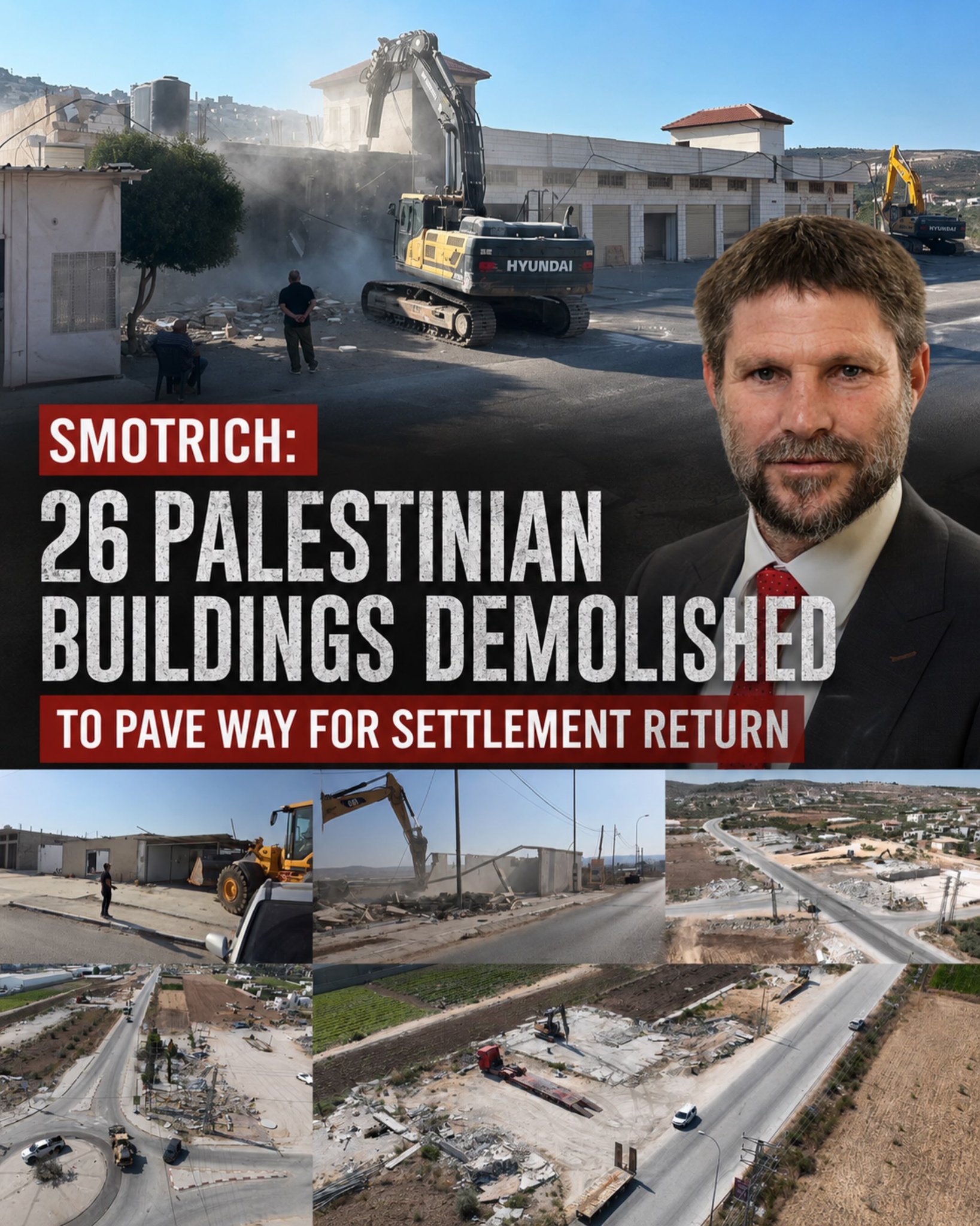 Smotrich announces demolition of 26 Palestinian buildings in Jenin