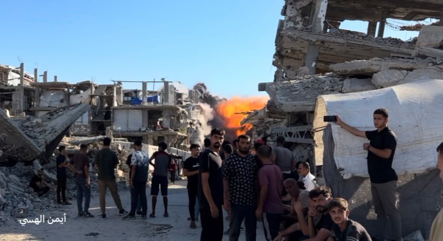 Israeli forces bomb prayer tent in Al-Shati refugee camp, Gaza City
