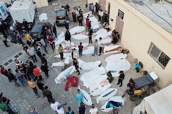 Funeral for 112 Palestinians killed in Israeli massacre in Gaza