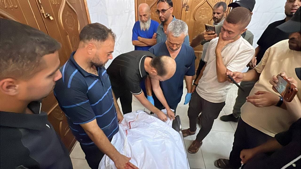 Funeral procession for martyr Azzam Rifaat Al Abadala killed in Khan Younis