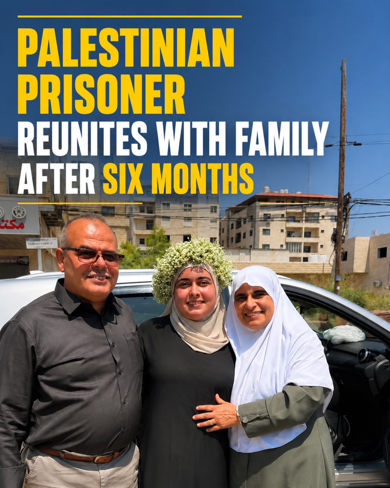 Released Palestinian prisoner Aya Fuqaha reunites with her family