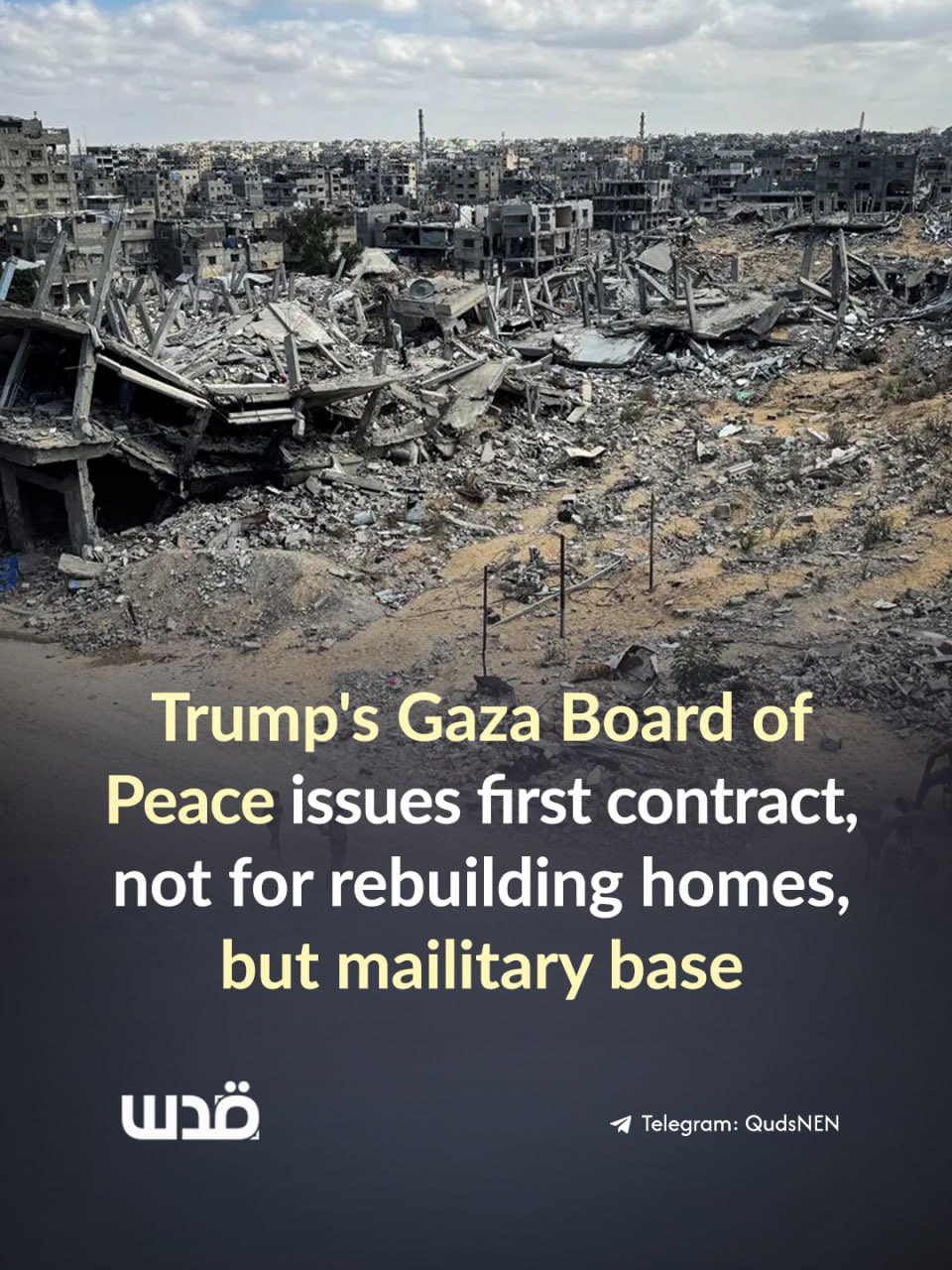 US-led Board of Peace awards first Gaza contract for military base