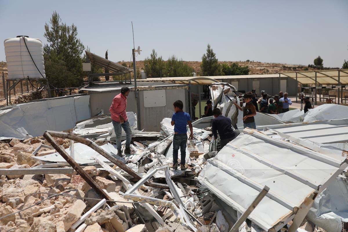 Israeli forces demolish Shaab Al-Butm School south of Hebron