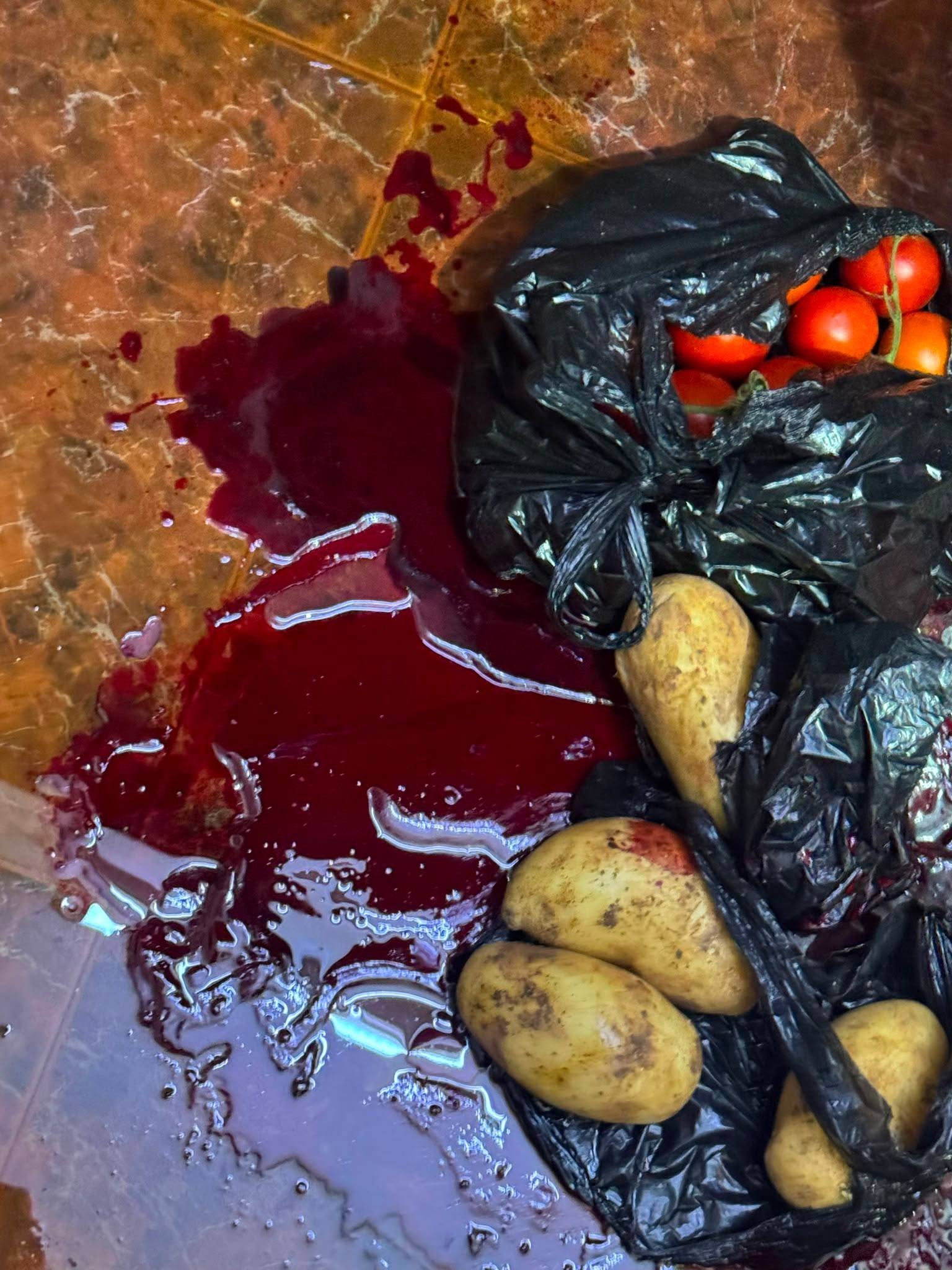 Blood traces of martyr Fathi Khazem after Israeli raid in Jenin