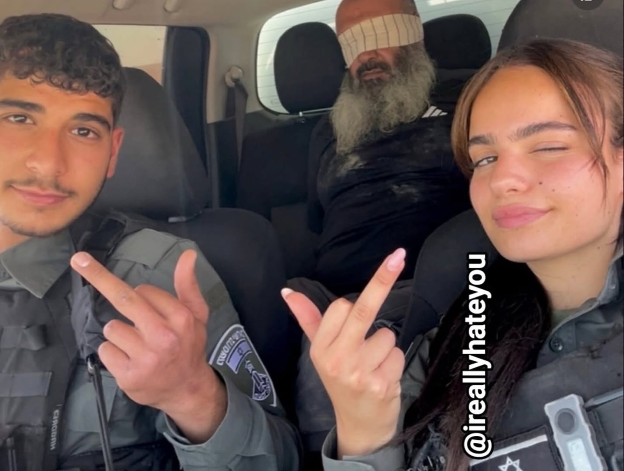 Israeli soldiers post selfies with blindfolded Palestinian detainees